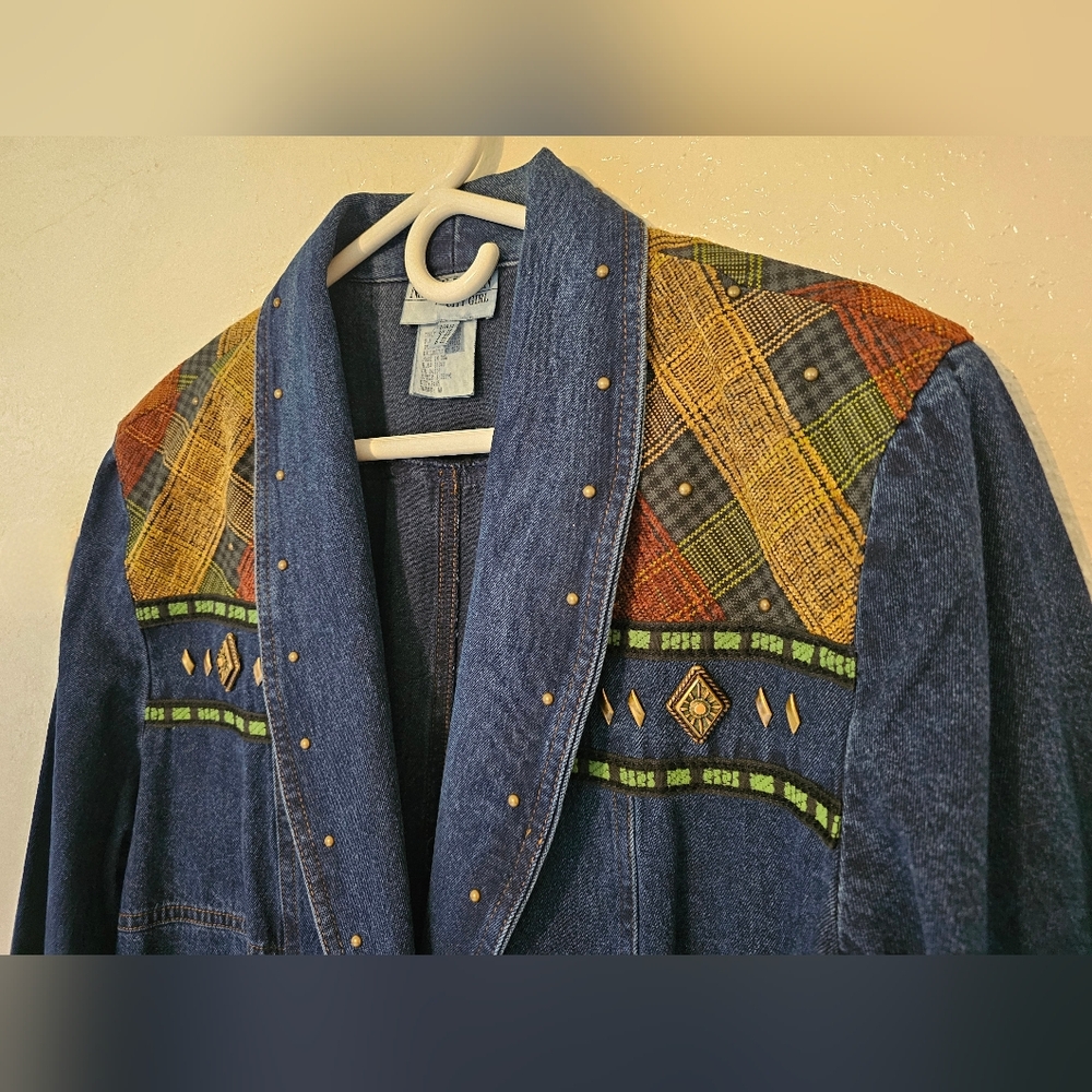 Rare Vintage Nancy Bolen Denim Jacket with Embroidery